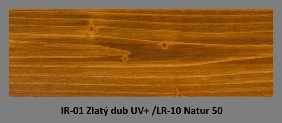 PLUS Impregnační olej IR-01 Zlatý dub UV+ & lazura LR-10 Natur 50