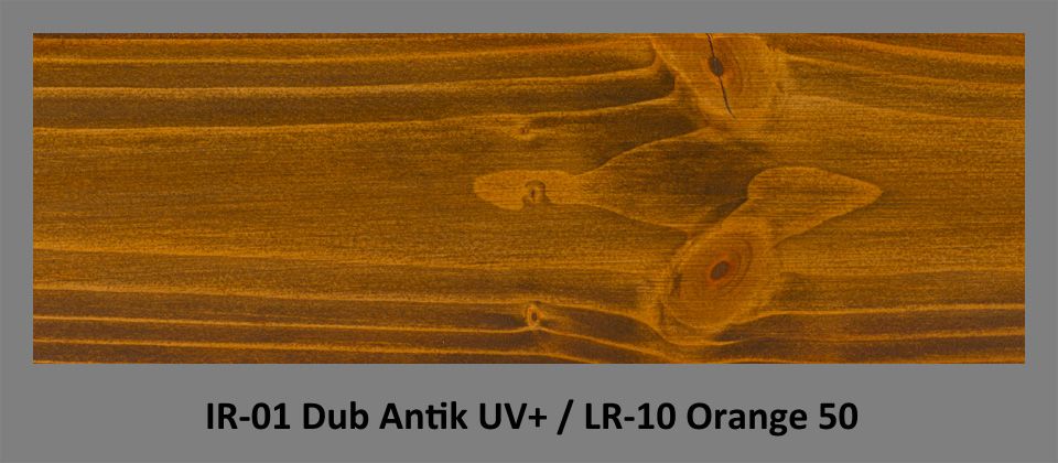 PLUS Impregnační olej IR-01 Dub Antik UV+ & lazura LR-10 Orange 50