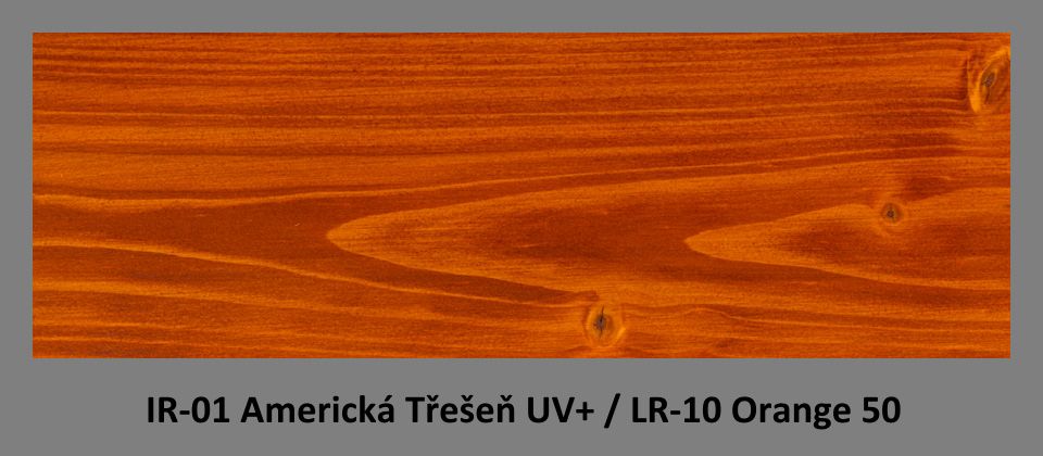 PLUS Impregnační olej IR-01 Americká Třešeň UV+ & lazura LR-10 Orange 50