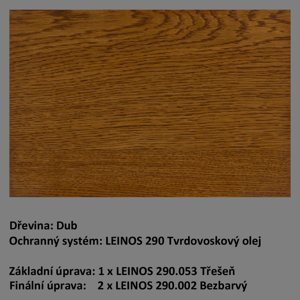 LEINOS 290 Tvrdovoskový olej - 053 Třešeň (podklad: Dub)
