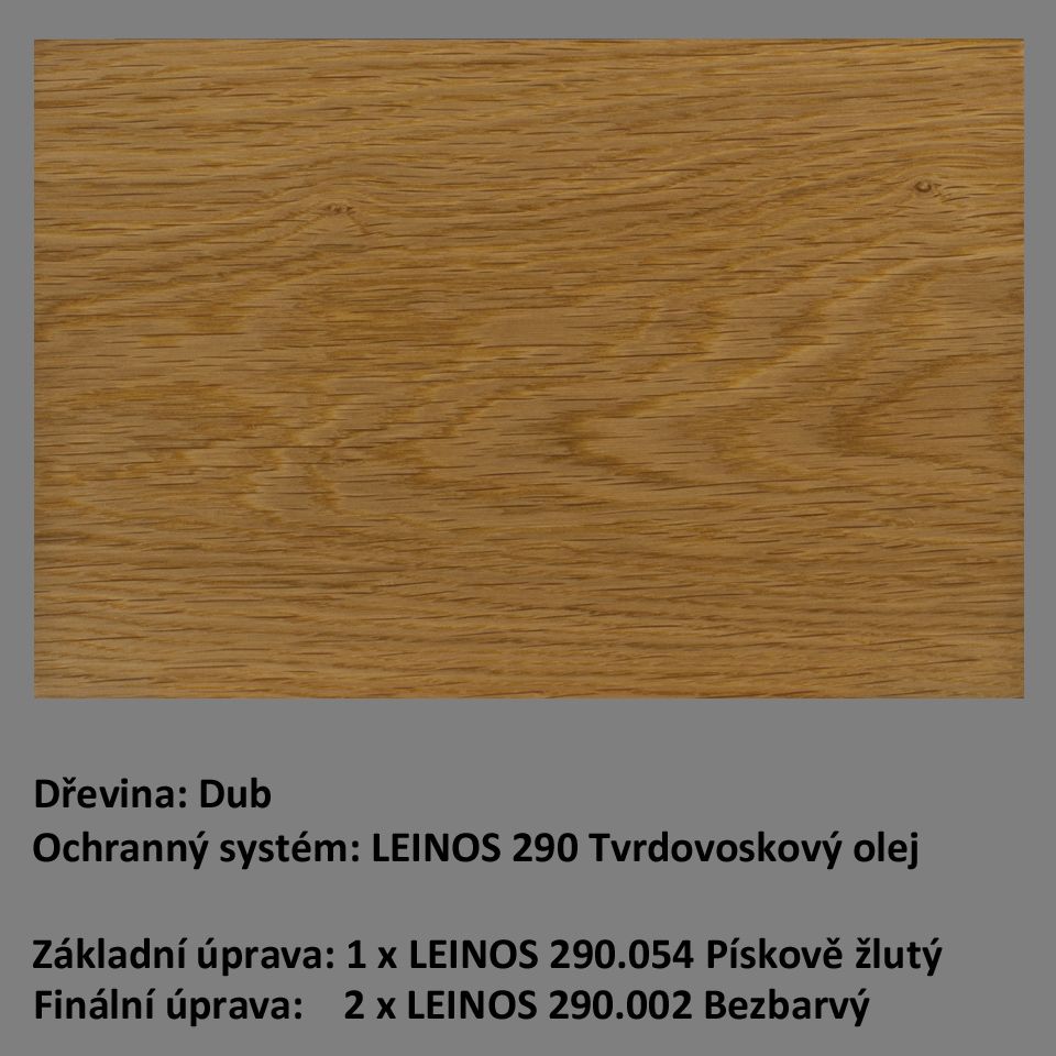 LEINOS 290 Tvrdovoskový olej-054 Pískově žlutý (podklad: Dub)