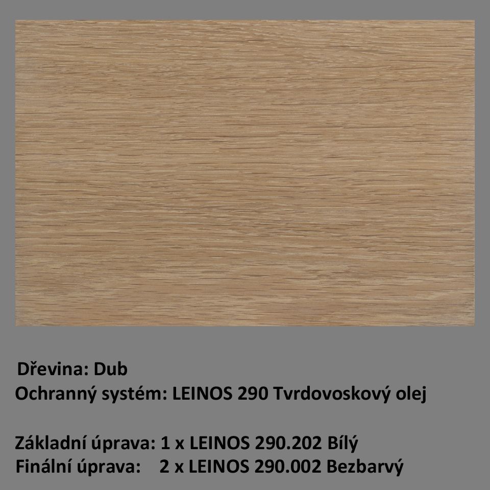 LEINOS 290 Tvrdovoskový olej - 202 Bílý (podklad: Dub)