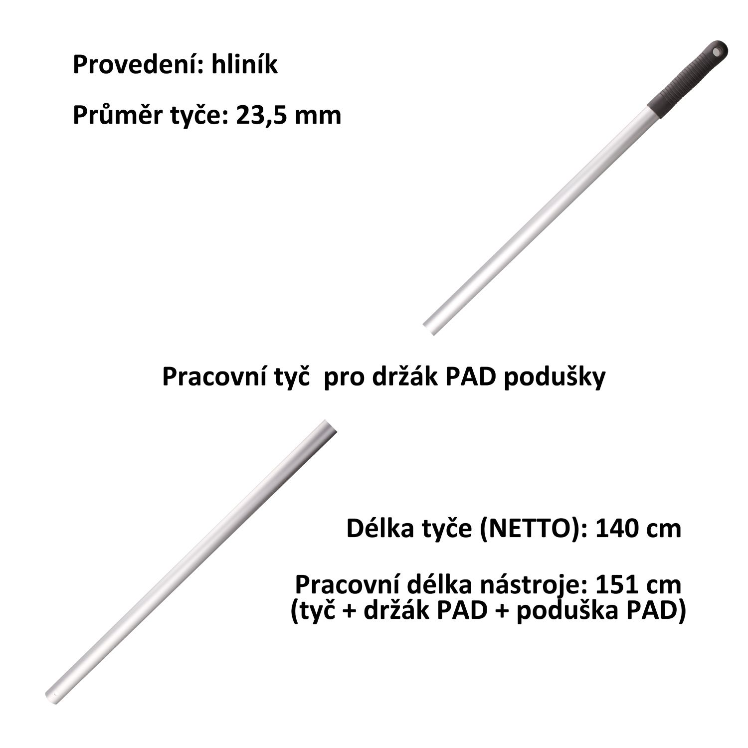 Hliníková tyč (násada) pro držák SuperPAD