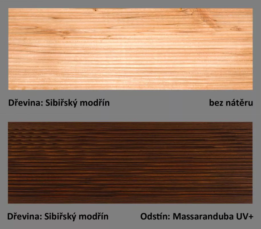 odstín Massaranduba UV+ ukázka barevné varianty PLUS UV terasový olej T-60