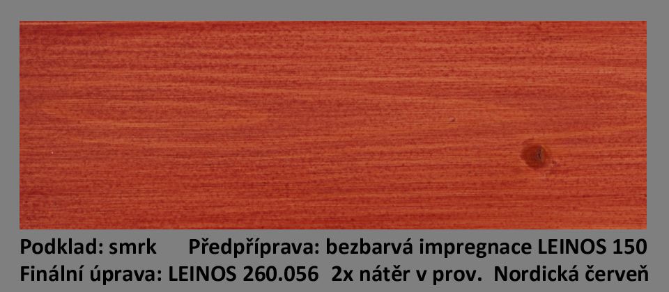 LEINOS olejová lazura na dřevo 260.056 Nordická červená