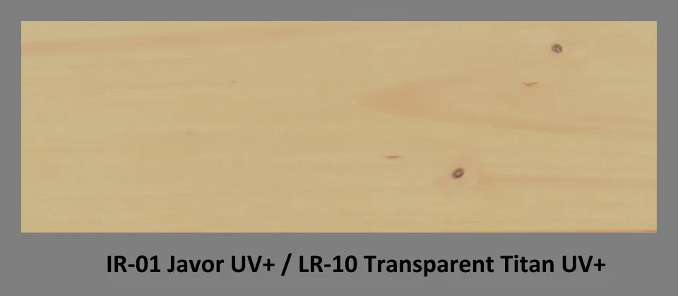 PLUS Impregnační olej IR-01 Javor UV+ & lazura LR-10 Transparent Titan UV+
