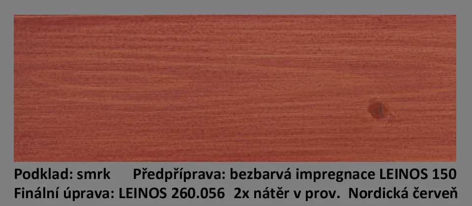 LEINOS olejová lazura na dřevo 260.056 Nordická červená